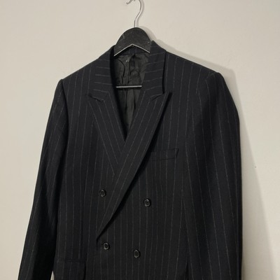 Dior Homme AW02 by Hedi Slimane Double Breasted Chalk Stripe Wool
