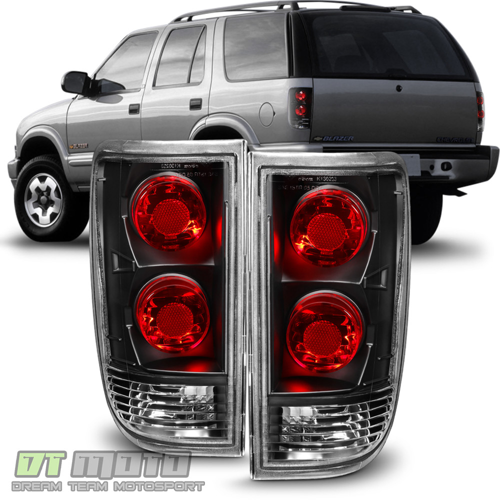 Black 1995-2005 Chevy Blazer GMC Jimmy S10 Tail Lights Brake Lamps