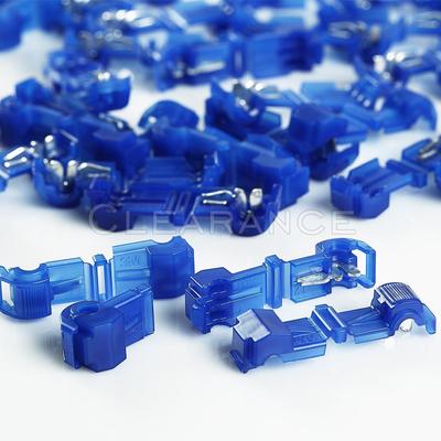 100 pcs 3M 952 T-TAP Quick Disconnect Wire Connector Blue 16-14 Gauge Terminal