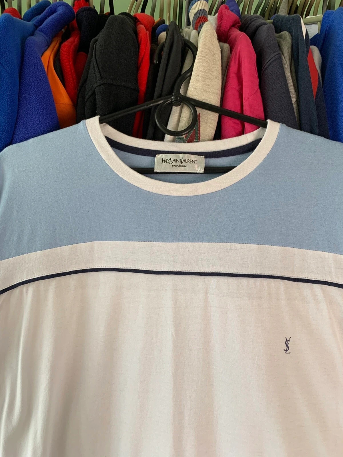 T SHIRT UOMO VINTAGE YVES SAINT LAURENT YSL LOGO TAGLIA M