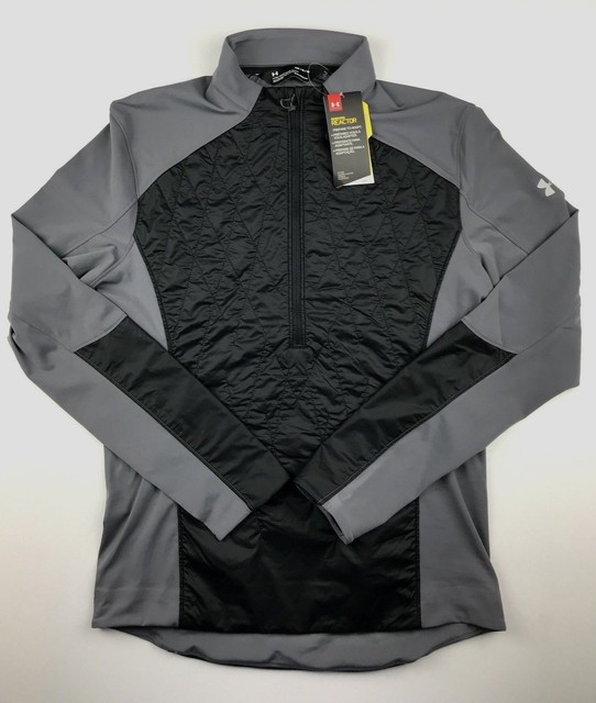 Under Armour Mens Medium Terrain Hybrid Black Gray 1/2 Zip Running Jacket $150 | eBay