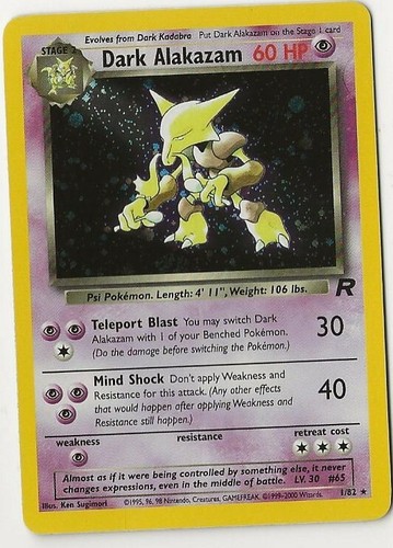 1995 POKEMON DARK ALAKAZAM 60HP 1/82