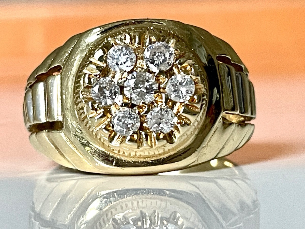 Brillant Ring Rolex Ring Herren Gold Mit Krone Gelbgold Rolex Ring