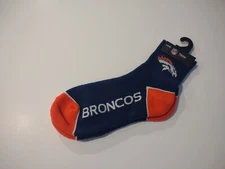 Denver Broncos Socks NFL Men's Team Quarter Crew Socks Large (8-13) - NWT
