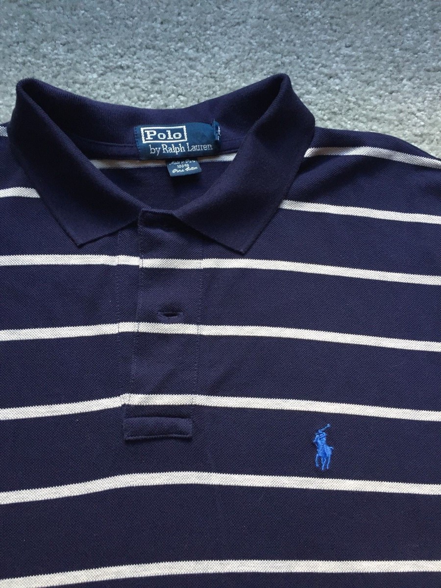Polo by Ralph Lauren ラガーシャツ XL ネイビー/ホワイト Ralph Lauren】ラルフローレン ラガーシャツ ボーダー ネイビー