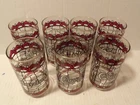 7 Vintage  Coca Cola Hardees Stained Glass Glasses Excellent Condition