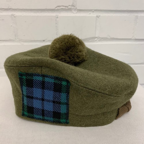 O SHANTER KHAKI GREEN BONNET HAT 