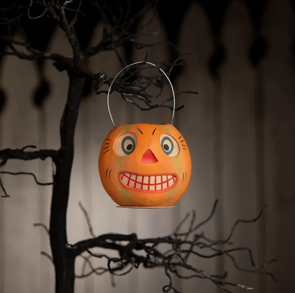 Vintage Striped Pumpkin Bucket - Thumbnail 3