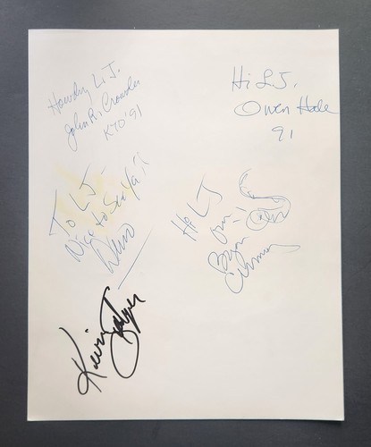 KT OSLIN Country Singer Hand Signed Photo 5 Signatures on Back Owen Hale Crowder - Picture 13 of 13
