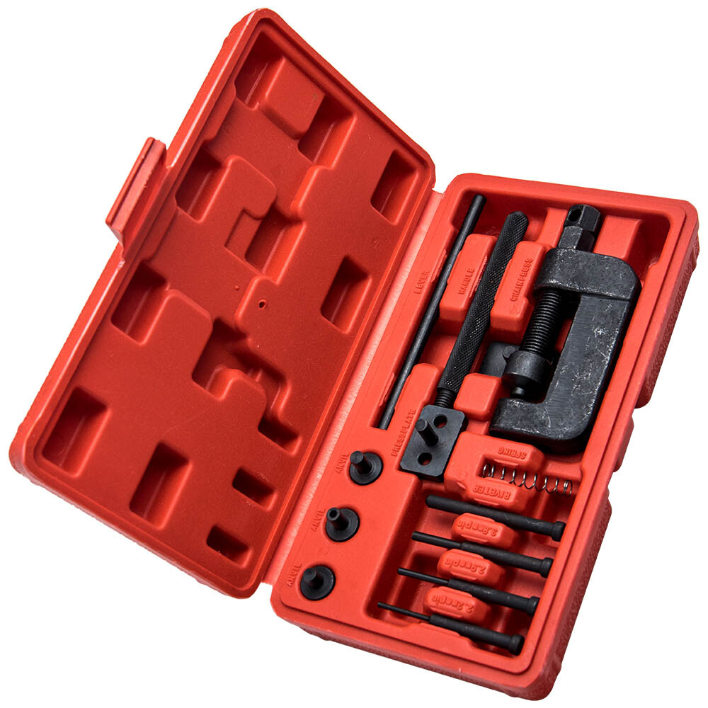 13PCS Motorbike Bike Chain Breaker Splitter Link Riveter Riveting Tool Set