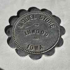 Model Store Inwood IOWA Aluminum Good For Token #308 $5.00