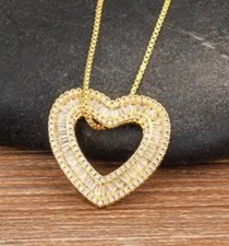 14K Gold Plated Heart luxury adjustable necklace fashion jewelry for women