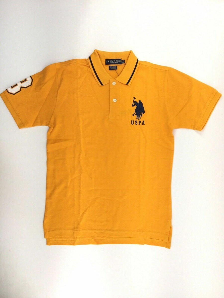US Polo ASSN Solid Collar Polo Shirt,Golden Corn[XS] | eBay