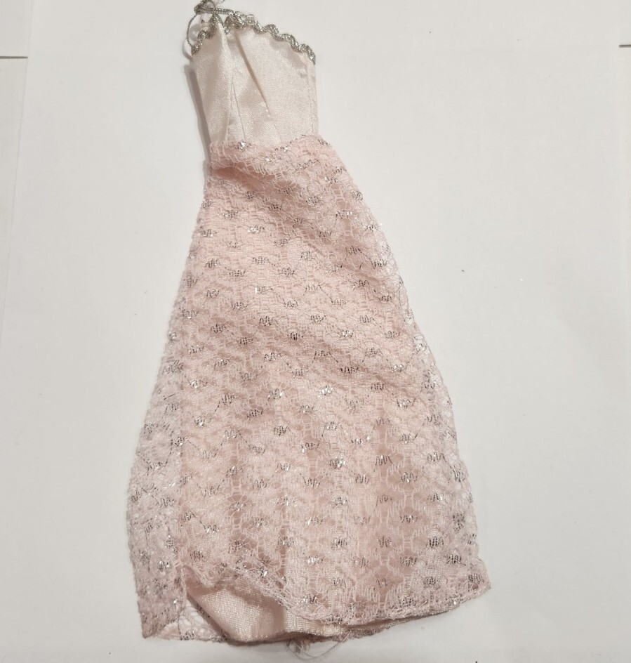Barbie Doll Dress Clothes Pink & Silver Gown Fashion Style Cute Clothing