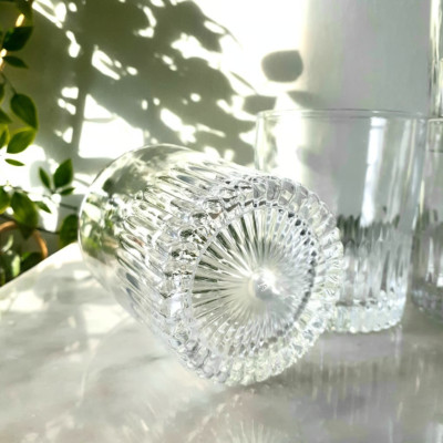 Set of 4 crystal Scotch glasses cocktail drinks Heavy Quality Glassware Cups 