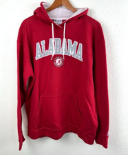 Alabama Crimson Tide Sweatshirt Mens Red Embroidered Hoodie NCAA Champion XL