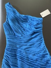 Designer Dress Monique Lhuillier bridesmaid dress Cobalt Blue Cold Shoulder