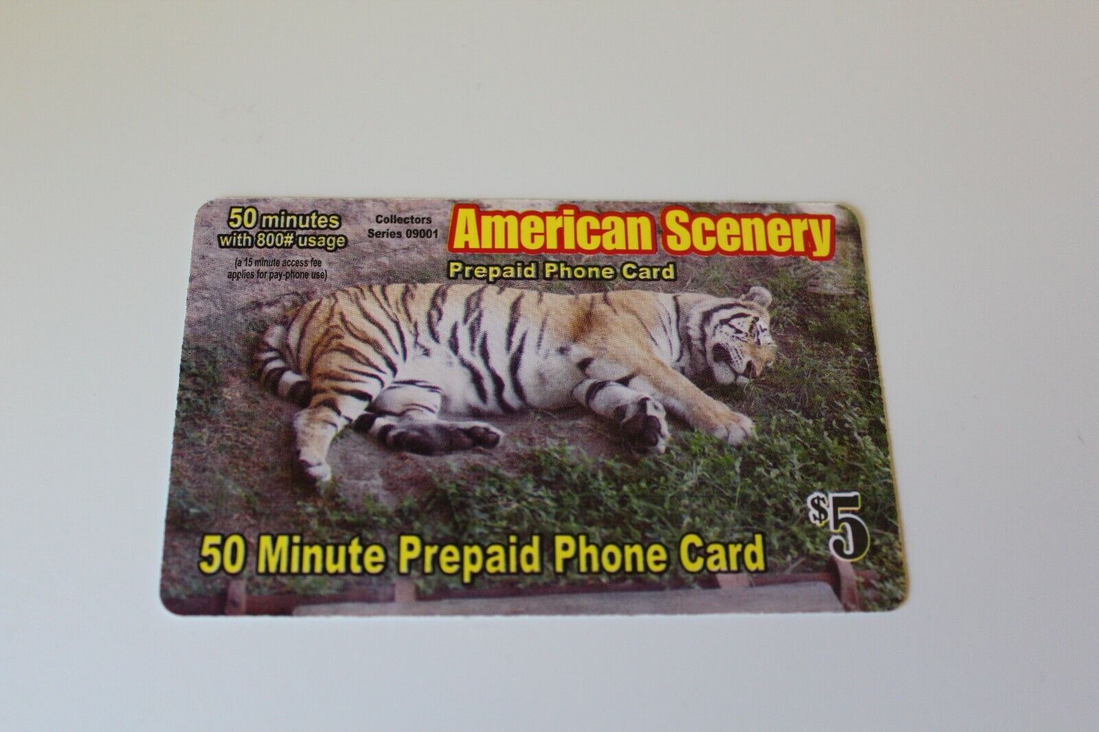 $5 American Scenery Tiger Pre-Paid Phone Card Unused Collectible Series 09001