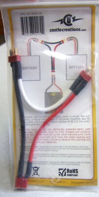 Castle Series Wire Y Harness for 2 Batteries RC Deans Ultra Connectors 10ga wire