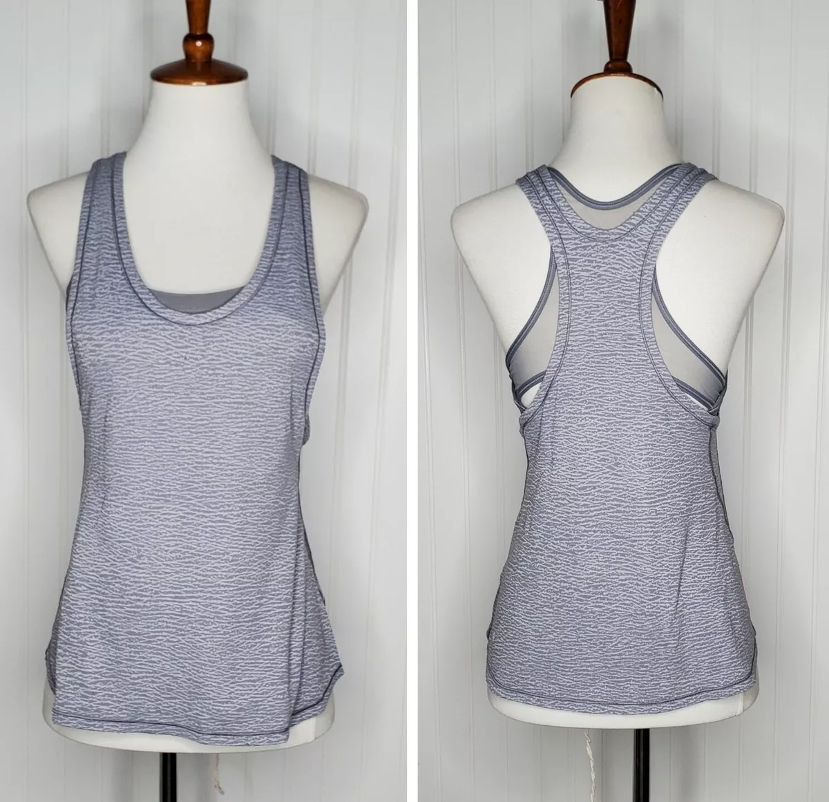 Lululemon Glide & Stride Tank Top w/ Built In Sports Bra Gray Size