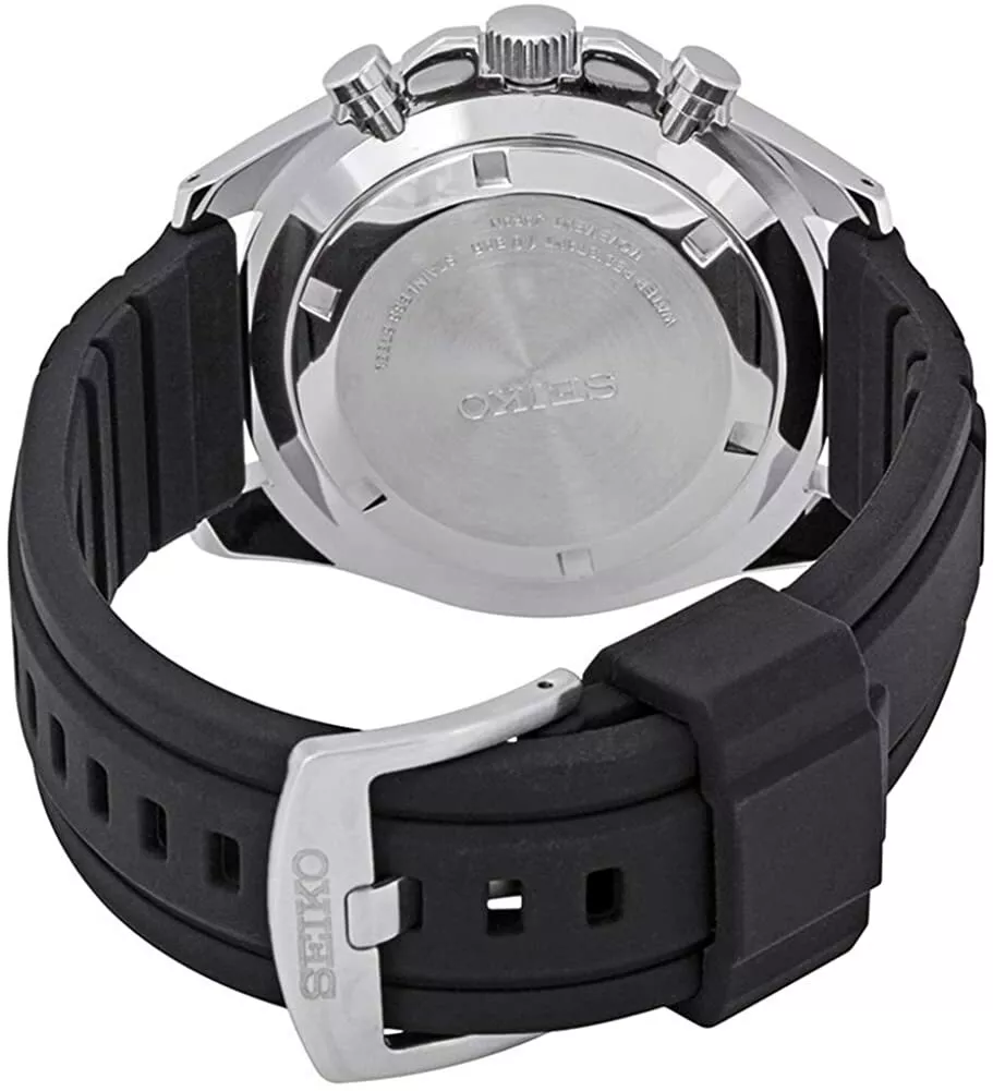 Seiko chronograph rubber strap sale