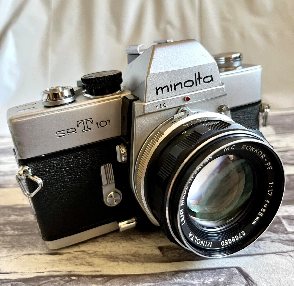 MINOLTA SRT 101 SLR Film Camera w/ MC ROKKOR-PF 55mm 1:1.7 Lens Working!