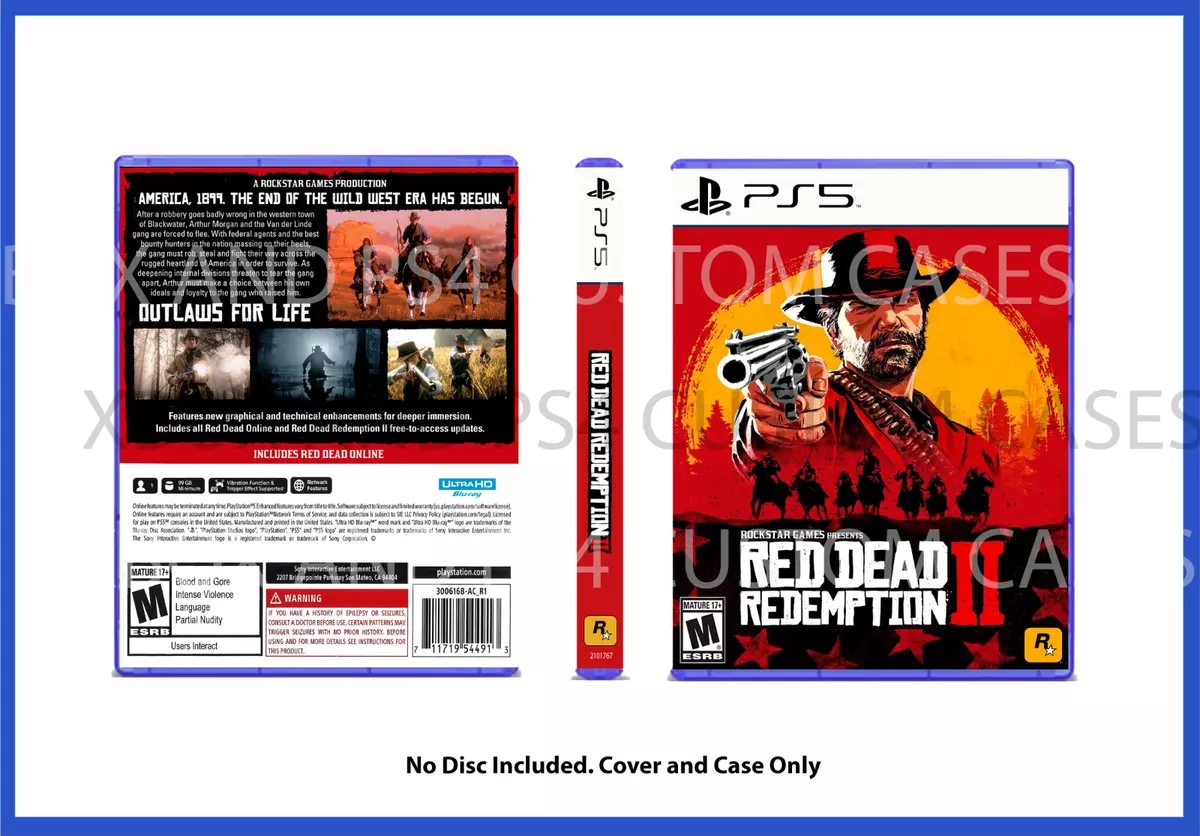 CUSTM CASE REPLACEMENT NO DISC Red Dead Redemption 2 PS5 SEE DESCRIPTION  710425478901