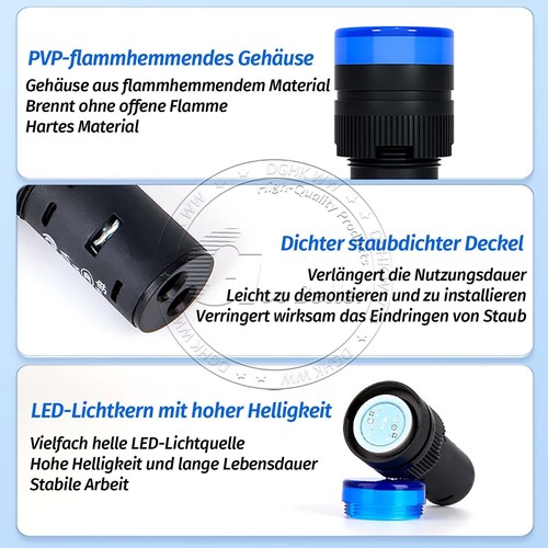 LED Leuchtmelder Kontrollleuchte Signalleuchte Signallampe AC DC 16mm 22mm - Bild 7 von 8