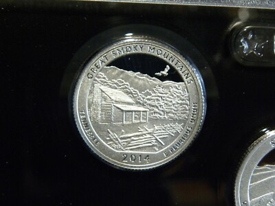 2014 S SILVER GEM PROOF SMOKY MOUNTAINS  ATB QUARTER 90% SILVER  FREE SHIP