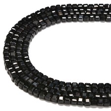 Black Tourmaline Faceted Cube Beads Size 4mm 15.5'' Strand 4mm 