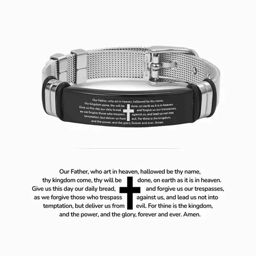Bible Bracelet For Men Bible Verse Cuff Bracelet Prayer Link Wrist Bracelet - Picture 5 of 12