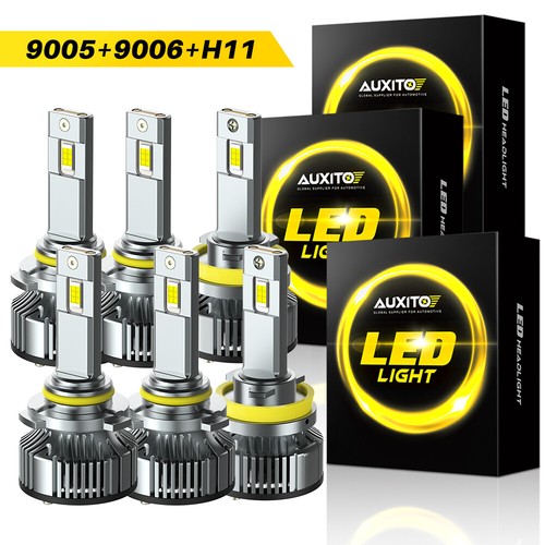 AUXITO 9005 H11 9006 LED Headlight Bulbs Hi Low Combo Beam Fog Light Super White - Picture 12 of 13