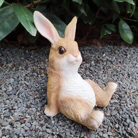 Gartenfigur Sitzende Hasen Figur 14 Cm - Bauernhof Deko- Kaninchen Wetterfest