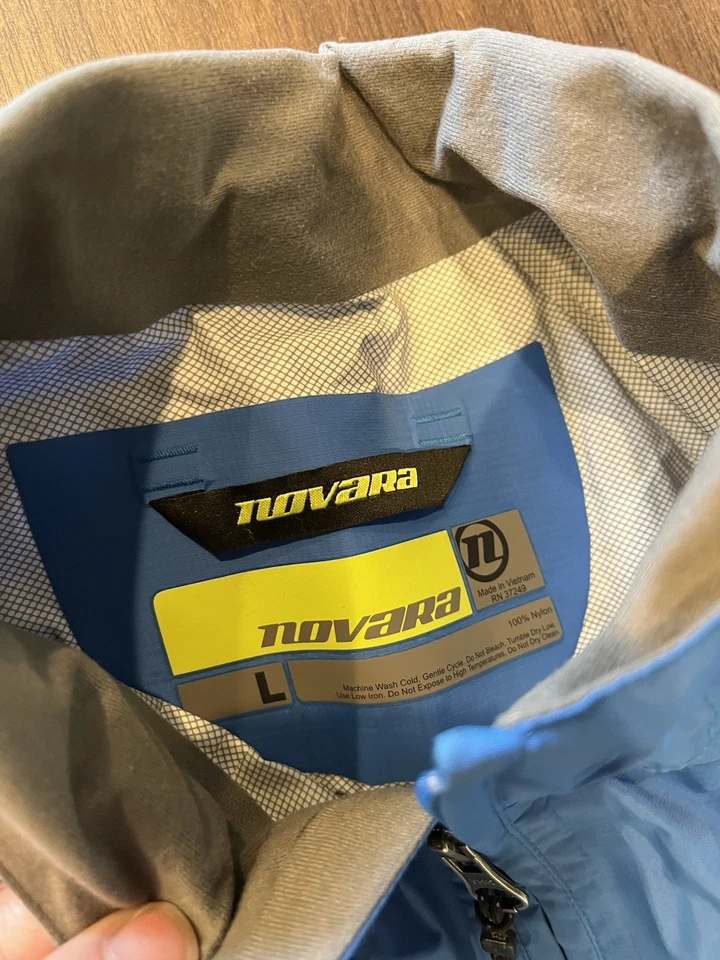 Novara Mens Large Blue Full Zip Cycling Windbreaker Rain Jacket - Image 2 of 4