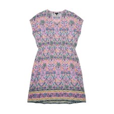Talbots Plus Petite Voile Fit & Flare Dress Birds & Palms Print Size 3XP