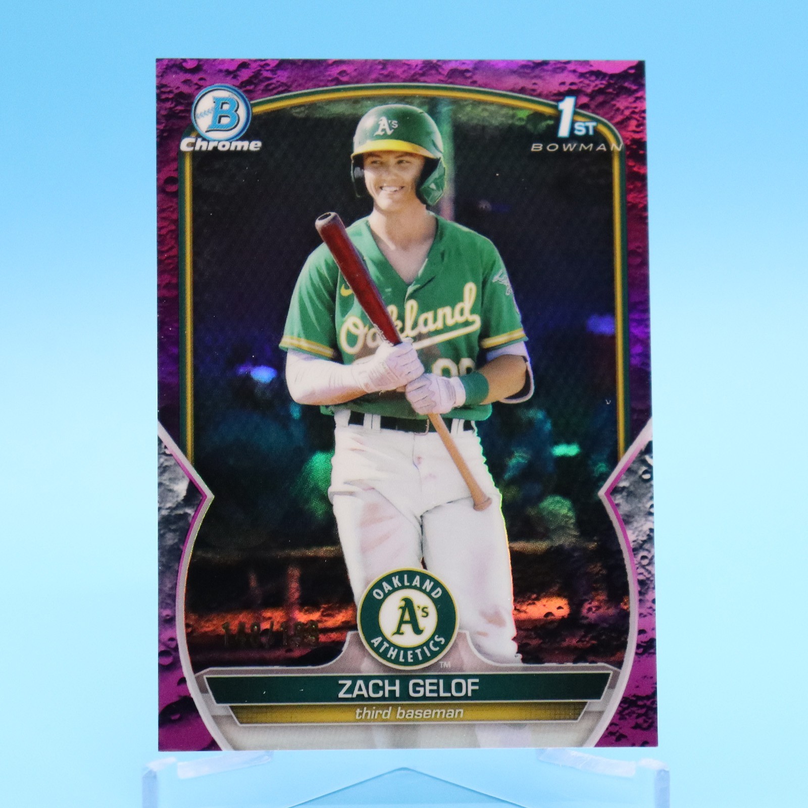 2023 Bowman Chrome Zach Gelof 1ST /199 FUCHSIA LUNAR CRATER REFRACTOR #BCP-1 SP