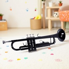 Bb Trumpet Beginner Kit - Black Yellow Brass Nickel Plated Mouthpiece Hard Case