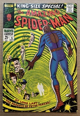 Amazing Spider-Man Annual #5 Nov 1968 FN 6.0 Parker Parents History and 1st app