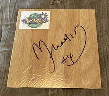 MWADI MABIKA Women's Basketball LA SPARKS Signed Vinyl Floor Tile 6x6 WNBA