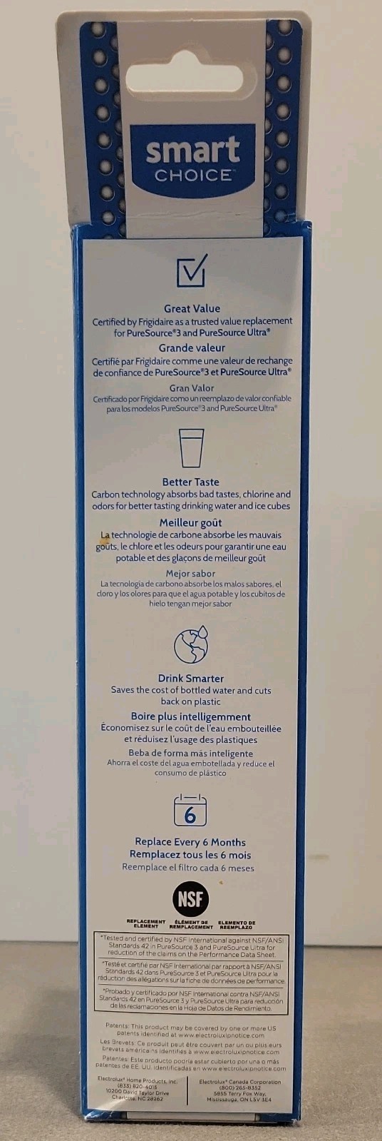 Smart Choice 4 Pack SCWF3CTO Refrigerator Water & Ice Filter, White