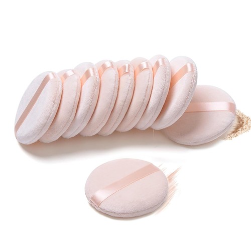 10 Pieces Pure Cotton Powder Puff, Makeup Puff for Foundation, Pink