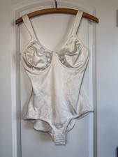 Vtg Adonna Second Skin Satin Bodysuit Teddy 38C Union Made Lingerie Shapewear