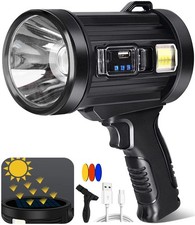 Spotlight 1000000 Lumens, 6 Modes Led Rechargeable Spotlight Flashlight As Se...