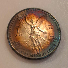 1995 Mexico 1 Onza Silver Libertad Plata Pura .999 Coin Mega Toner