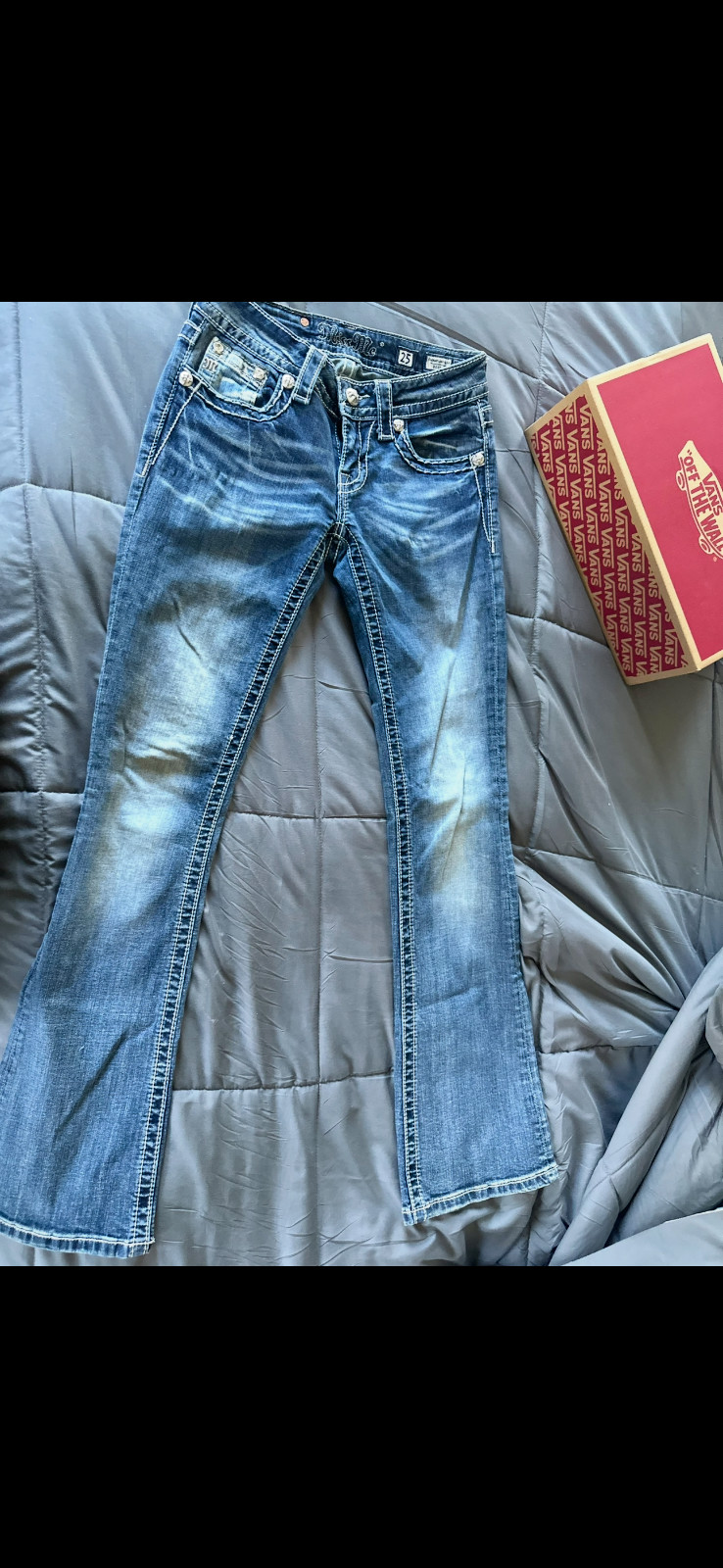 Miss Me Signature Slim Boot Cut Size 25 Jeans Embellished Boho Western Low Rise