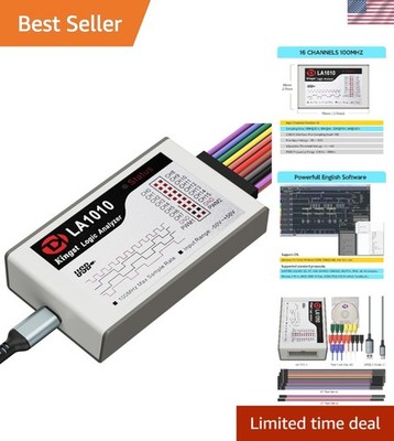 Cross-Platform LA1010 Logic Analyzer - 16 Inputs, 100MHz, Supports All Major OS