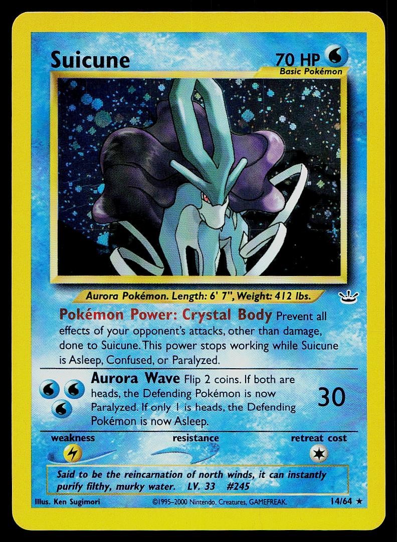 Pokemon Card Neo Revelation Suicune 14/64 Rare Unlimited Holo