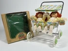 Cabbage Patch 1983 KT Twins Double Stroller Orange Hair, Dimples, One Tooth Rare
