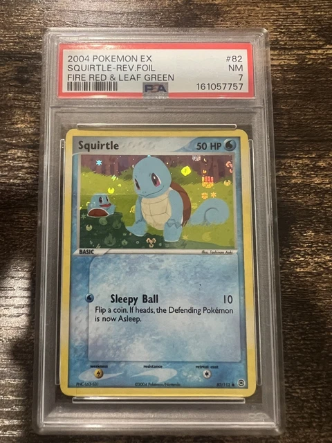 2004 Pokemon EX FireRed & LeafGreen Squirtle Reverse Foil 82/112 PSA 7 NM