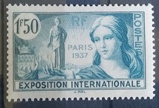 TIMBRE EXPOSITION INTERNATIONALE DE PARIS FRANCE N° 336 NEUF** 1937